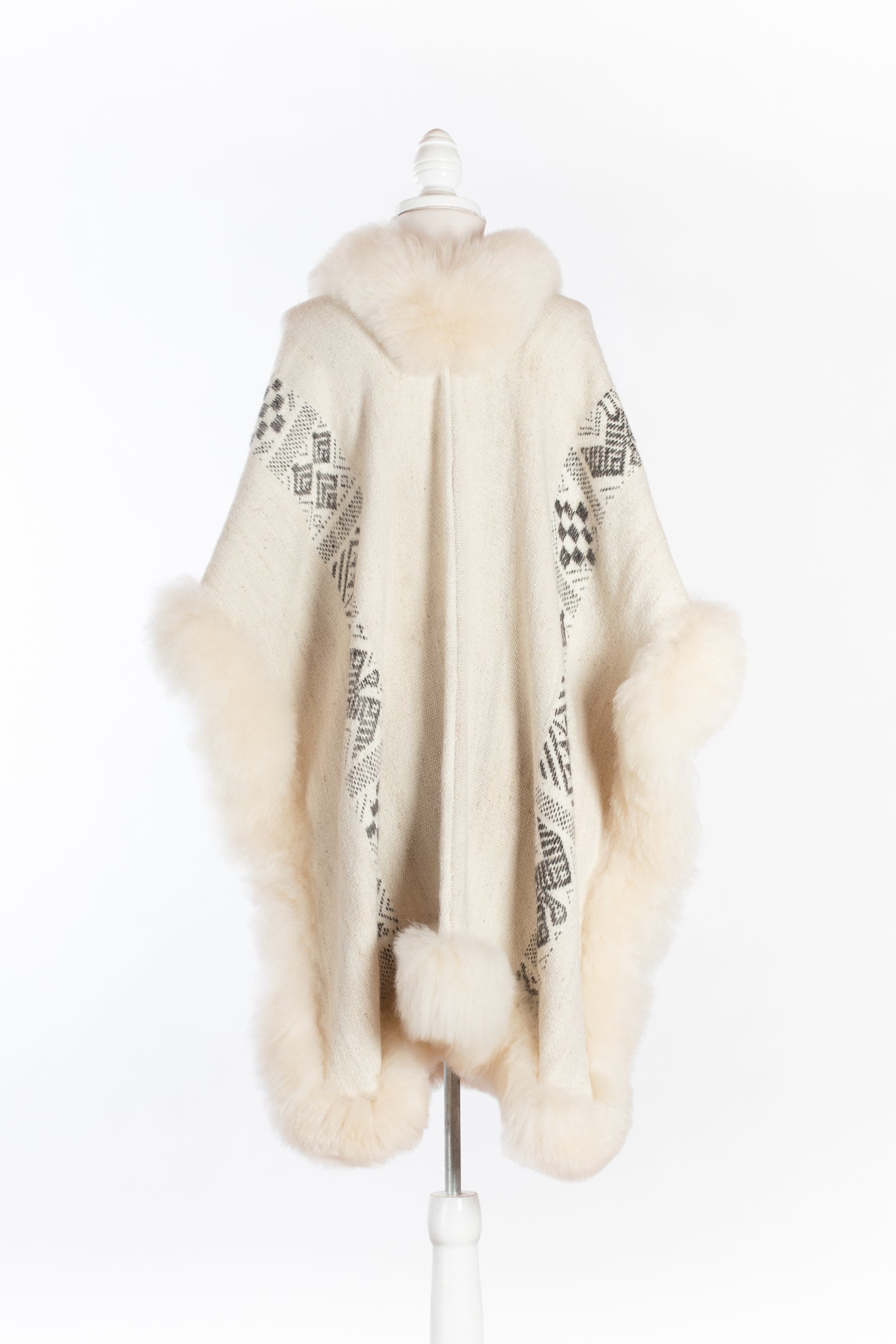 007 | Cream + Grey Handwoven Alpaca Cape