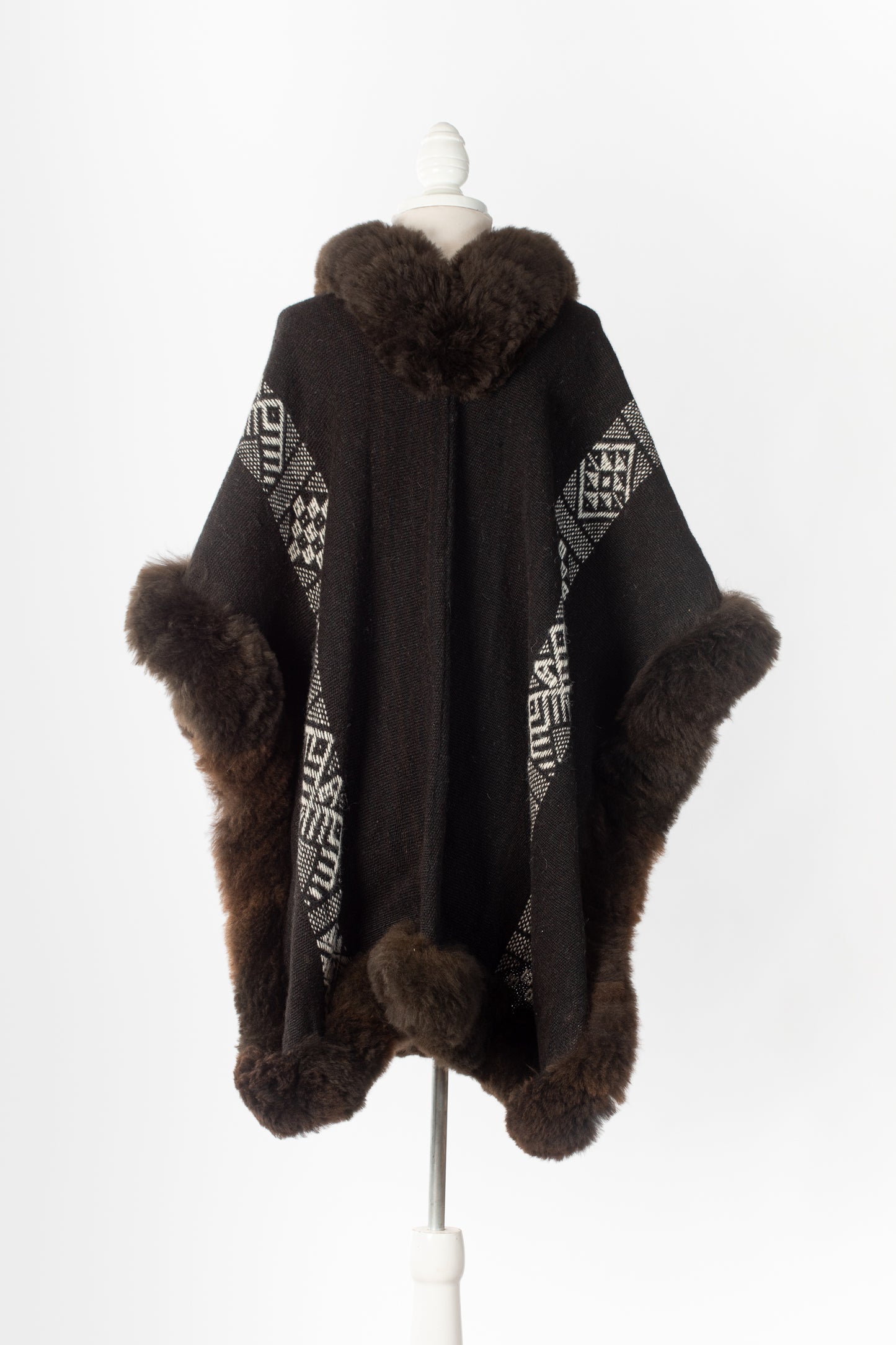 051 | RARE Black Handwoven Alpaca Cape