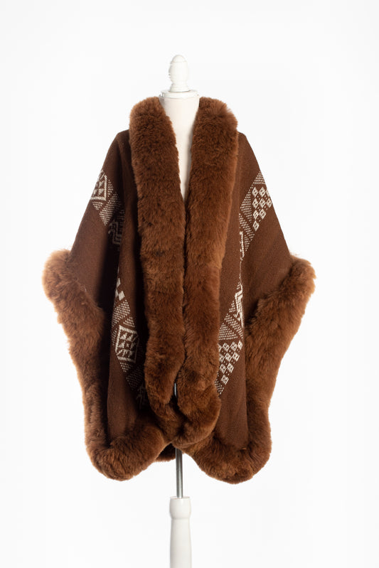035 | Brown Handwoven Alpaca Cape