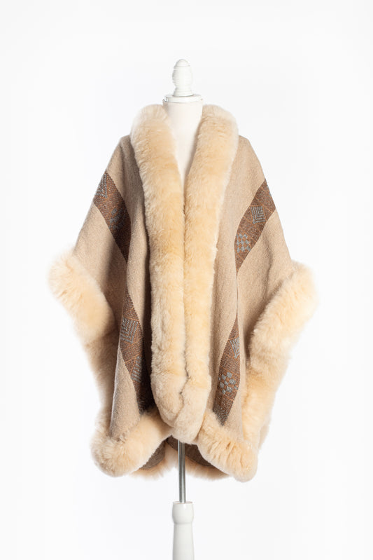 038 | Beige Handwoven Alpaca Cape
