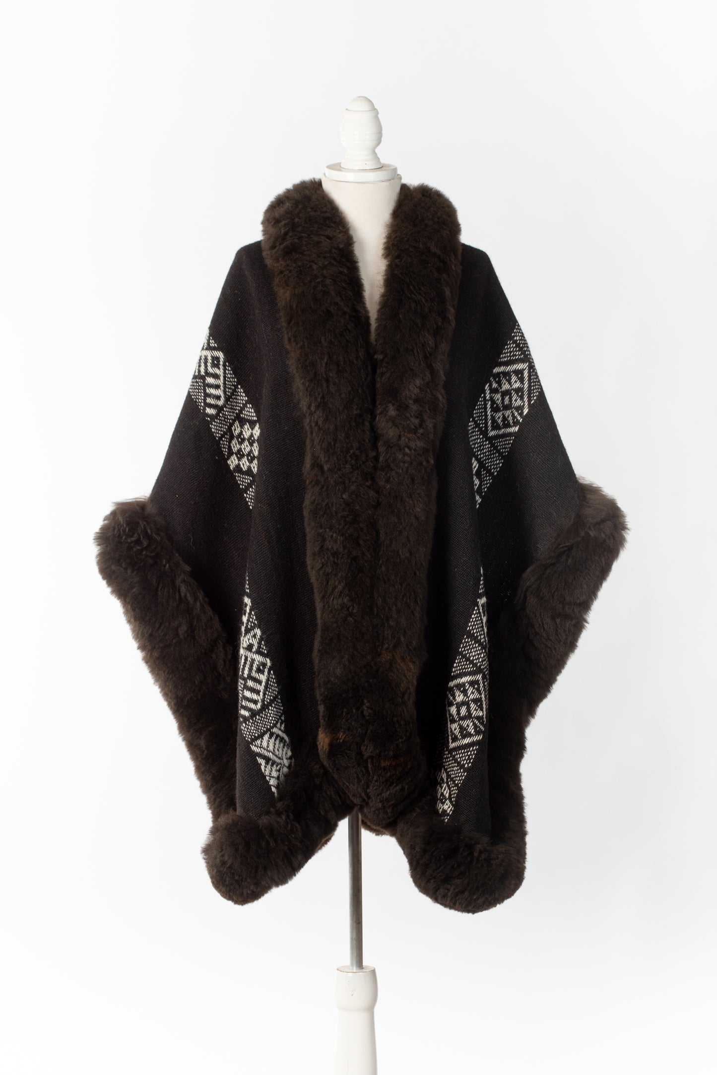 051 | RARE Black Handwoven Alpaca Cape