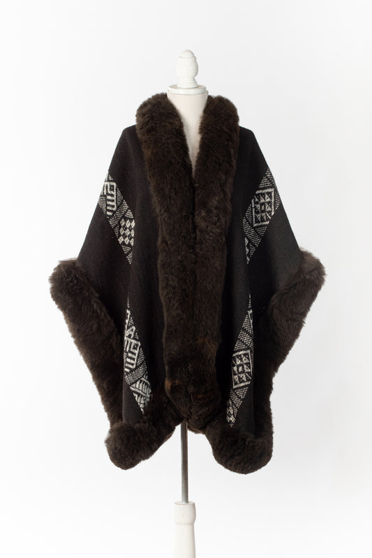051 | RARE Black Handwoven Alpaca Cape