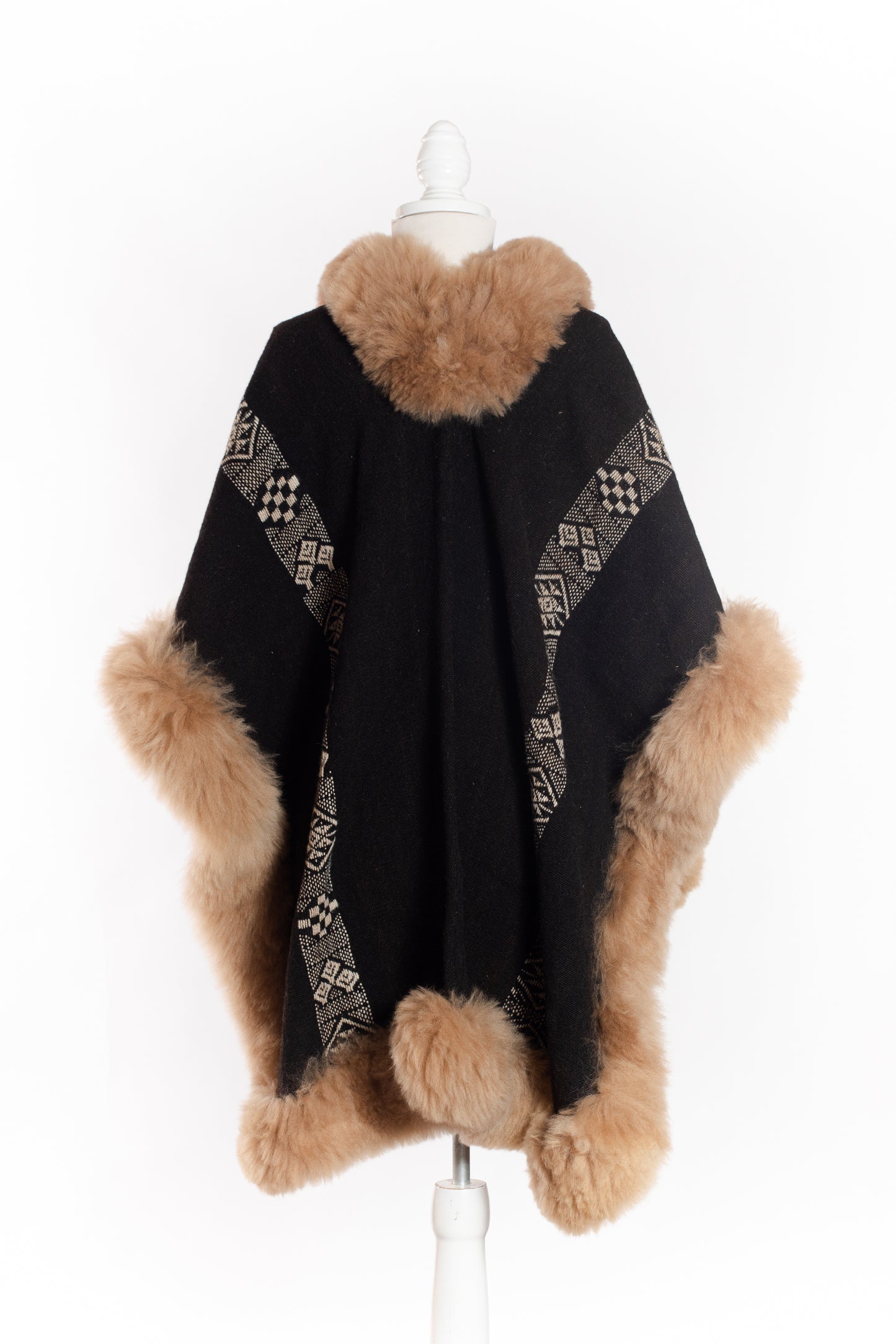 016 | Black + Beige Handwoven Alpaca Cape