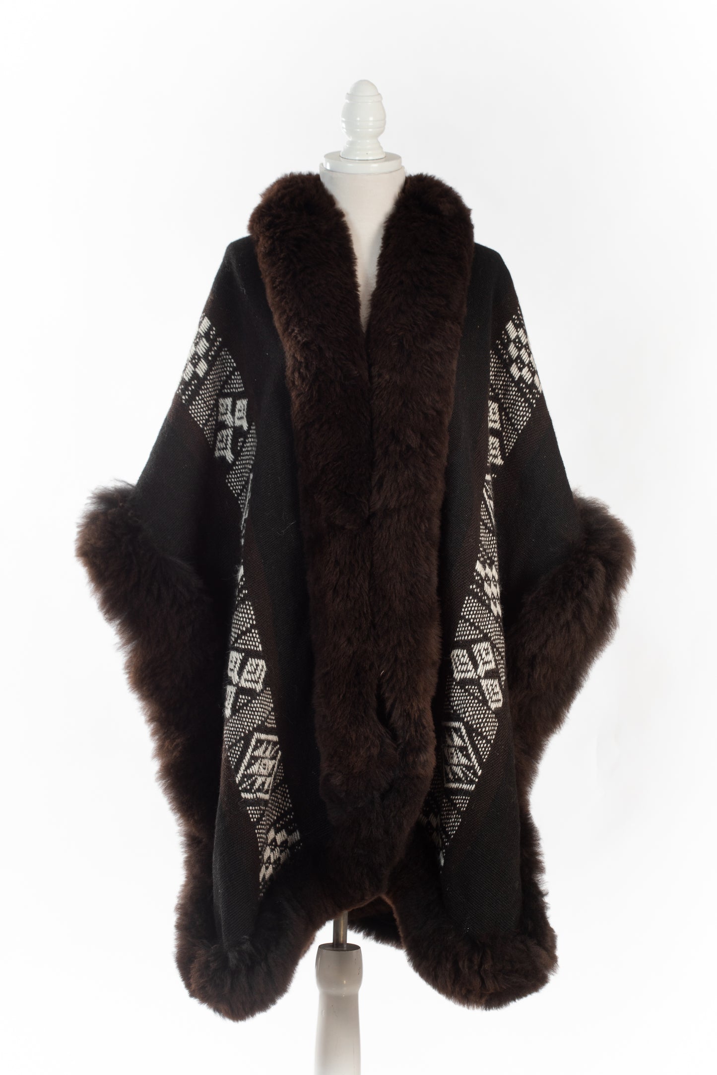 013 | RARE Black Handwoven Alpaca Cape