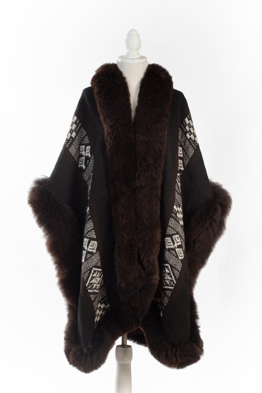 013 | RARE Black Handwoven Alpaca Cape